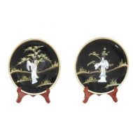 Set Of 2 MOP Plates With Stand